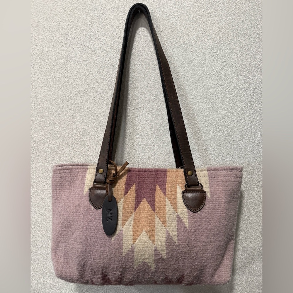 MZ 100% Wool Pink Shoulder Bag Made in Oaxaca Mexico